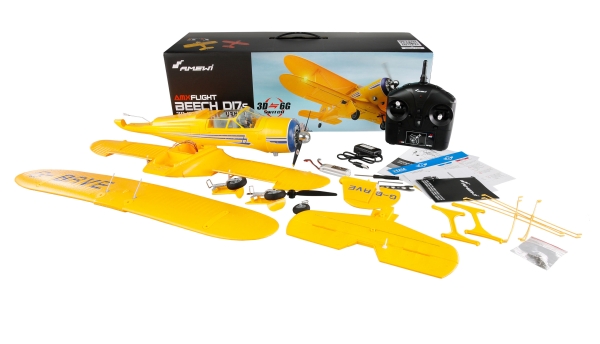 24144 AMXFlight Beech D17s Doppeldecker 3D/6G RTF gelb